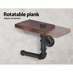 Artiss Floating DIY Pipe Shelf Toilet Paper Holder