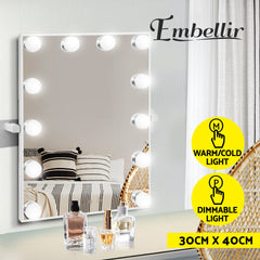 Embellir Wall mirror Makeup Mirror With Light Vanity 12 LED Bulbs Hollywood