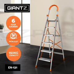 Giantz 6 Step Ladder Multi-Purpose Folding Aluminium Light Weight Platform