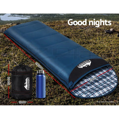 Weisshorn Sleeping Bag Single Thermal Camping Hiking Tent Blue 0 ° C
