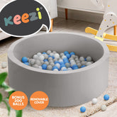 Keezi Kids Ball Pit 90x30cm Ocean Foam Play Pool Barrier Toys Children Grey