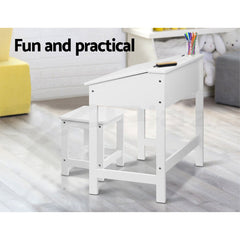 Keezi 2PCS Kids Table and Chairs Set Activity Children Playing Toys Study Desk