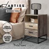 Artiss Bedside Table 2 Drawers with Shelf - BADAN