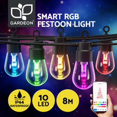 Gardeon RGB Smart Festoon Lights Outdoor LED String Lights Waterproof WiFi APP