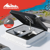 Weisshorn Caravan Roof Vent Hatch RV Skylight Motorhome Camper 350x350mm Black