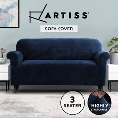 Artiss Sofa Cover Couch Covers 3 Seater Velvet Sapphire