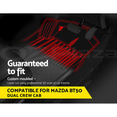 Weisshorn Car Floor Mats Rubber Compatible for Mazda BT50 Dual Crew Cab