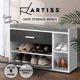 Artiss Shoe Cabinet Bench Shoes Storage Organiser Rack Wooden Cupboard Fabric
