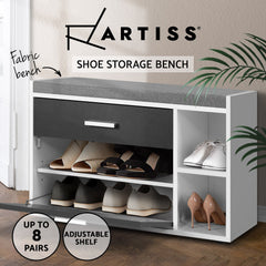 Artiss Shoe Cabinet Bench Shoes Storage Organiser Rack Wooden Cupboard Fabric