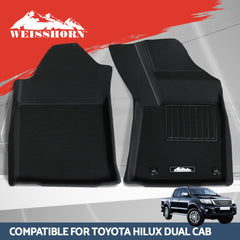 Weisshorn Car Rubber Floor Mats Compatible for Toyota Hilux Dual Cab 2015-2022