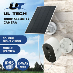 UL-tech 1080P Wireless Security IP Camera Rechargeable Outdoor CCTV Solar Panel