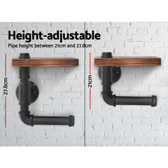 Artiss Floating DIY Pipe Shelf Toilet Paper Holder