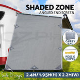 Caravan Privacy Screen Roll Out Awning 1.95 x 2.2M Sun Shade End Wall Side Grey