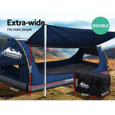 Weisshorn Double Swag Camping Swags Canvas Free Standing Dome Tent Dark Blue