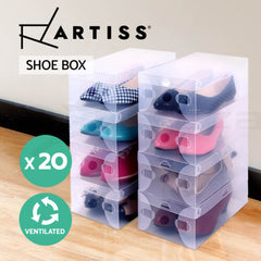 Artiss 20X Shoe Box Storage Clear Case Foldable Stackable