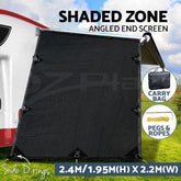 Caravan Privacy Screen Roll Out Awning 1.95x2.2M Sun Shade End Wall Side Black