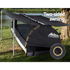 Weisshorn Double Swag Camping Swags Canvas Free Standing Dome Tent Dark Grey