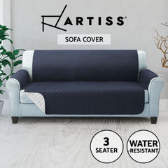 Artiss Sofa Cover Couch Covers 3 Seater Quilted Dark Grey