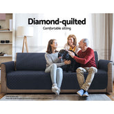 Artiss Sofa Cover Couch Covers 3 Seater Quilted Dark Grey