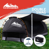 Weisshorn Double Swag Camping Swags Canvas Free Standing Dome Tent Dark Grey