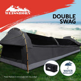 Weisshorn Double Swag Camping Swags Deluxe Canvas Tent Dark Grey
