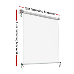 Instahut 1.3X2.4M Outdoor Blinds Clear Roll Down Awning Retractable Outdoor Blinds Water Wind Proof Transparent
