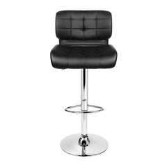 Artiss Set of 2 Bar Stools Gas Lift Leather Padded Stool Black