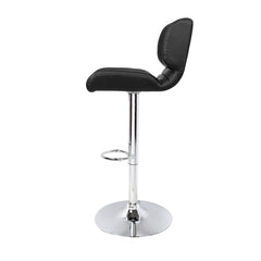 Artiss Set of 2 Bar Stools Gas Lift Leather Padded Stool Black