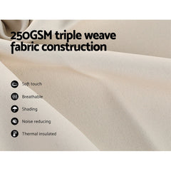 Artiss 2X Blockout Curtains Eyelet 300x230cm Beige Free Delivery