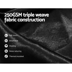 Artiss 2X Blockout Curtains Eyelet 240x230cm Black Free Delivery