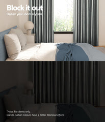Artiss 2X Blockout Curtains Eyelet 300x230cm Grey Free Delivery