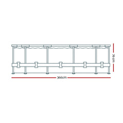 Bestway Swimming Pool 366x76cm Steel Frame Round Above Ground Pools w/ Filter Pump 6473L