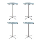 Gardeon Set of 4 Outdoor Bar Table Aluminium Round 70/110CM