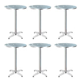 Gardeon Set of 6 Outdoor Bar Table Aluminium Round 70/110cm