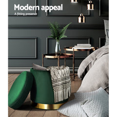 Artiss Ottoman Storage Foot Stool Round Free Delivery