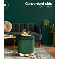 Artiss Ottoman Storage Foot Stool Round Free Delivery