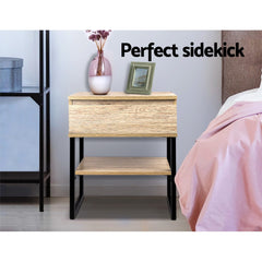 Artiss Bedside Table 1 Drawers Shelf - Free Delivery