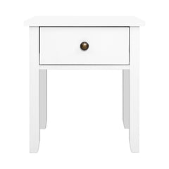 Artiss Bedside Table 1 Drawer - BOW White