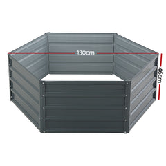 Green Fingers Set of 2 Garden Bed 130x130x46cm Planter Box Raised Container Galvanised