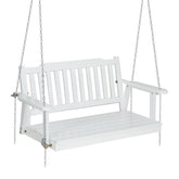 Gardeon Porch Swing Chair with Chain Garden Chair Outdoor Furniture Wooden White