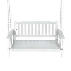 Gardeon Porch Swing Chair with Chain Garden Chair Outdoor Furniture Wooden White