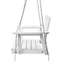 Gardeon Porch Swing Chair with Chain Garden Chair Outdoor Furniture Wooden White