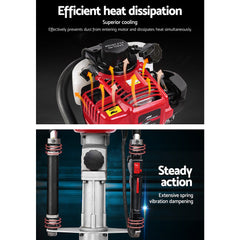 Giantz Petrol Post Driver 38CC 4-Stroke Rammer Pile Star Picket Fence Hole Drive Red