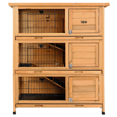 i.Pet Rabbit Hutch Chicken Coop 91.5cm x 46cm x 116.5cm Chicken Coop Large House Cage Run Wooden Outdoor
