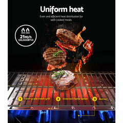 Grillz Portable Gas BBQ Grill 2 Burners with 2 Plates