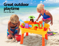 Keezi Kids Sandpit Pretend Play Set Sand Water Table Chair Outdoor Beach Toy