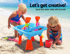 Keezi Kids Sandpit Pretend Play Sets Beach Toys Outdoor Sand Water Table Set