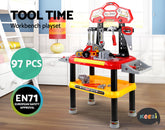 Keezi Kids Pretend Workbench DIY Tools 97 Piece Children Role Play Toys Red