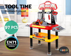 Keezi Kids Pretend Workbench DIY Tools 97 Piece Children Role Play Toys Red