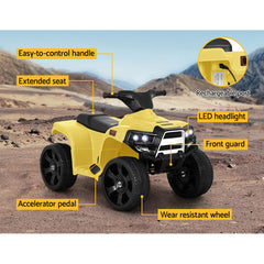 Rigo Kids Ride On Car ATV Quad Motorbike 4 Wheeler Electric Toys Battery Yellow